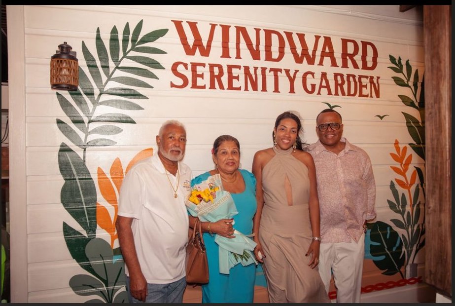 Founders at the Windward Serenity Garden — Solomon family and community in West Bay, Roatán